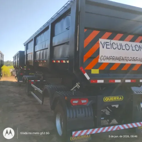 Rodocaçamba Basculante Guerra, 2026 , 70m3, c/dolly, Lona Fácil, protetor caçamba, quitada