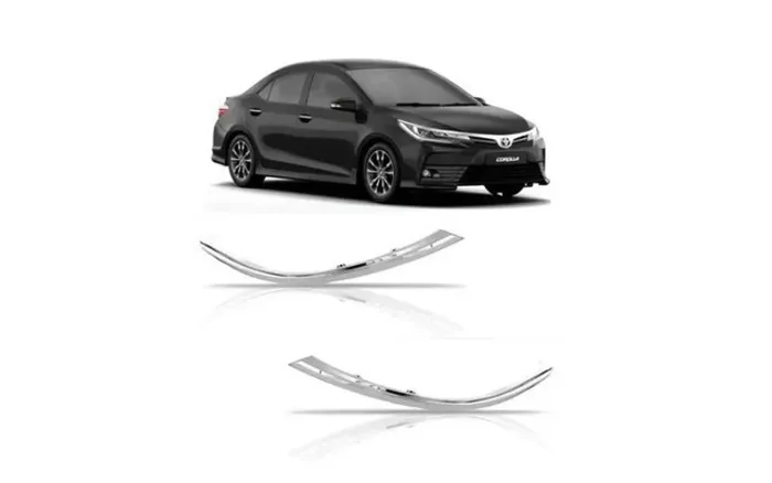 Par Friso Cromado Farol Toyota Corolla 2018 2019 