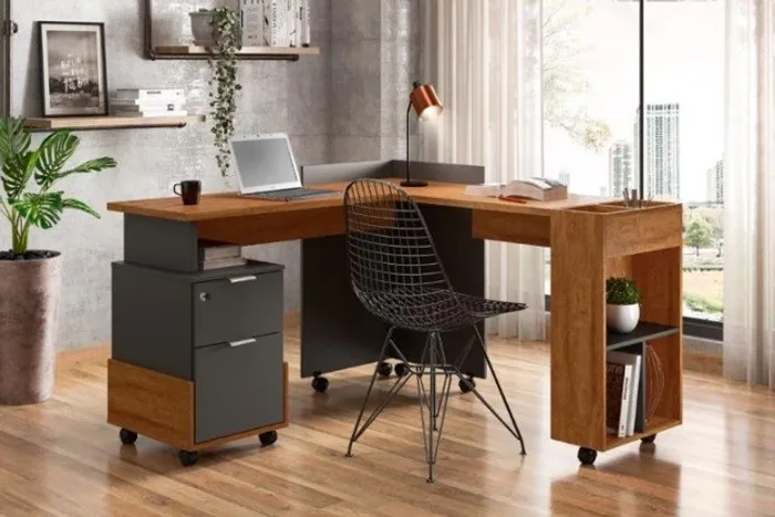 Mesa / Escrivaninha Home Office Luna !! Gaveta com Chaves Rodízios !!
