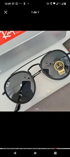 Óculos Rayban round preto unissex original!