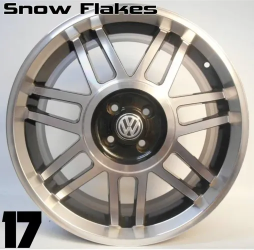 Roda aro 17 Vw Snow Flakes preta com diamantado 4x100 jogo novo 