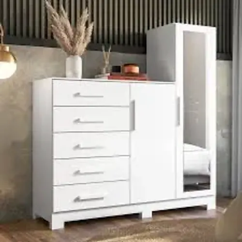 Comoda Para O quarto 5 Gavetas 2 Portas Branco