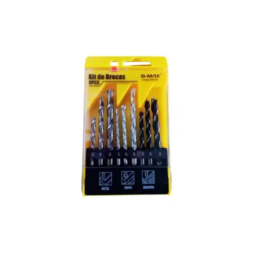 (NOVO) Kit de Brocas 9 pcs B-Max BM-365
