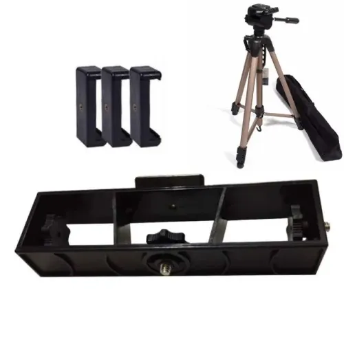 Tripé c/ Bolsa e Engate Rápido WT3770 + Suporte p/ 3 Celulares