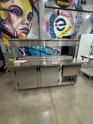 Balcão de serviço 1.9M c/condimentadora dupla inox 