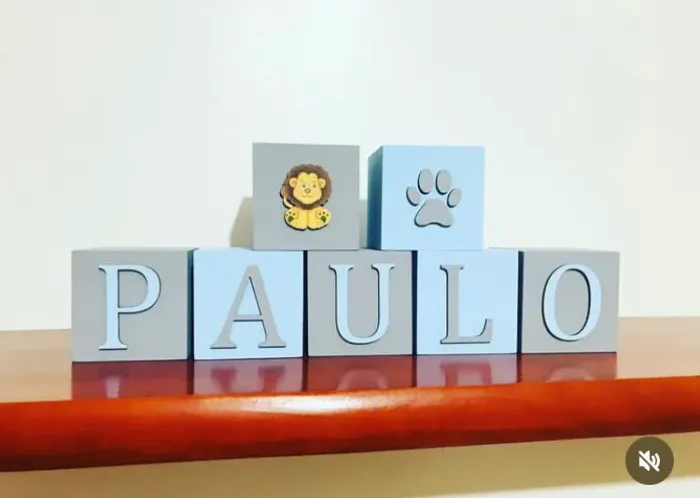 Cubos Decorativos Personalizados Com Nome Quarto Bebê Mdf
