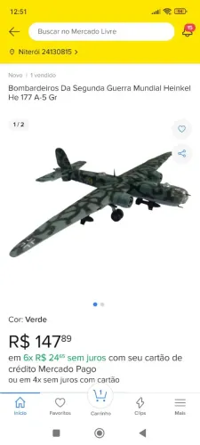 Bombardeiro Heinkel He 177 A-5 Gr - Miniatura