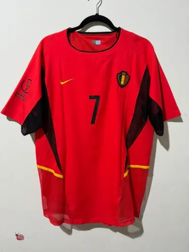Camisa Belgica Copa do Mundo 2002 Wilmots 7 Versao Jogador Original