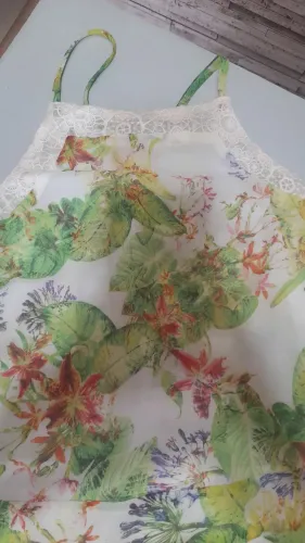 Vendo vestido longo de seda estampado seminovo Tam 40.