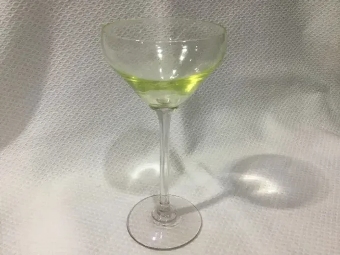 Taça De Cristal Verde Francesa Anos 40 Vintage Colecionador