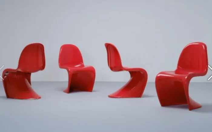 Par de Cadeiras Antigas Verner Panton Vermelho  Policarbonato *Anos 70* Original  Vintage 