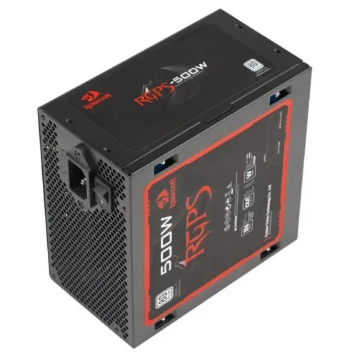 Fonte 500w Redragon RGPS, 80 Plus White, PFC Ativo, Cooler 120mm, Preto 