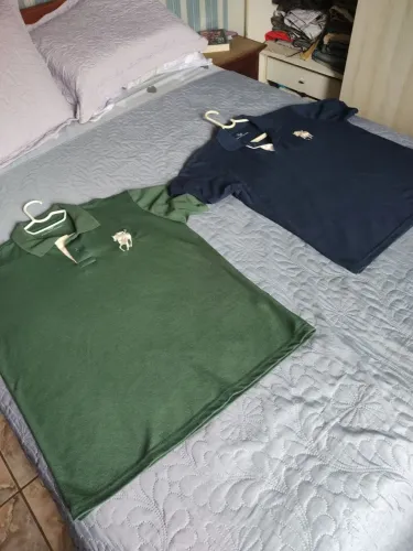 Camisas Polo Masculinas -Cinza e Azul