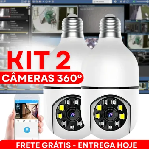Kit 2 Câmeras Segurança Prova D'água Infravermelho Lâmpada Sem Fio - Frete Grátis