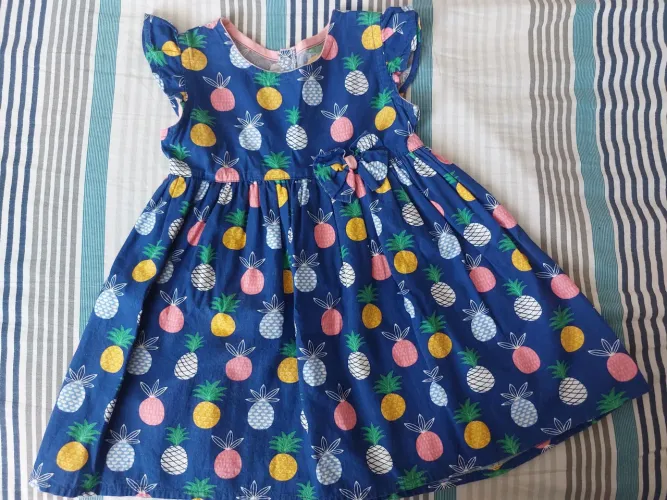 Vestido Infantil Abacaxi - Tamanho 1-2 Anos