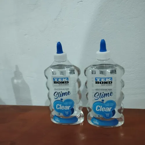 Kit Duas Colas escolares Tek Bond Slime Clear 500g - 2 unidades