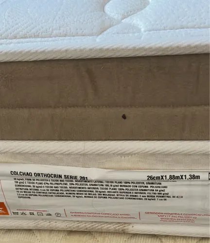 Cama box casal + Colchão Orthocrin Série 201 - 26cmx1,88mx1,38m