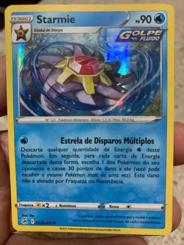 Carta Pokémon Starmie - Golpe Fluido