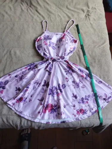 Vestido floral curto rodado com bojo tam. G<br>Usado uma vez, em perfeito estado!