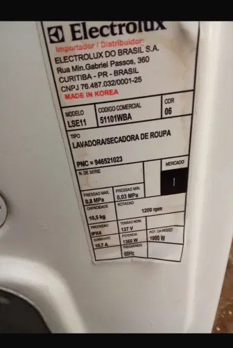 Lava e seca Electrolux LSE11 