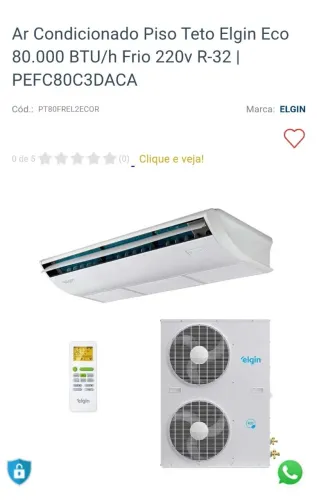 ar condicionado piso e teto novo 80 mil btus 
