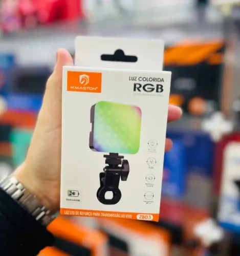 Luz Colorida Rgb Com Suporte Para Celular