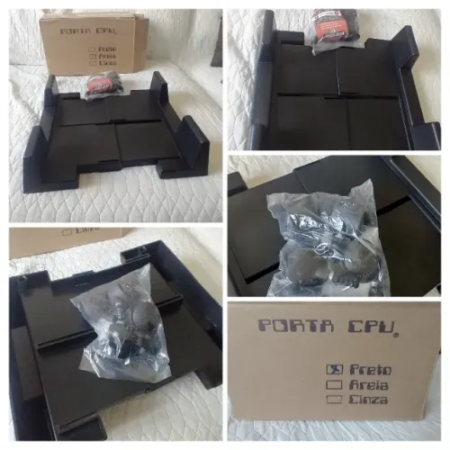 Suporte Para Cpu em Pvc Preto