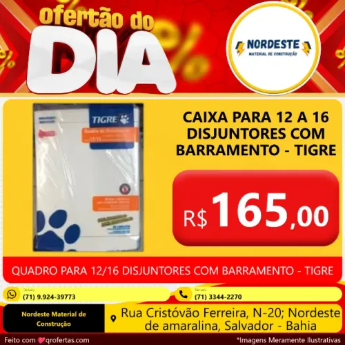 CAIXA 12 A 16 DISJUNTORES COM BARRAMENTO DA TIGRE-QUADRO 12/16 DISJUNTORES COM BARRAMENTO