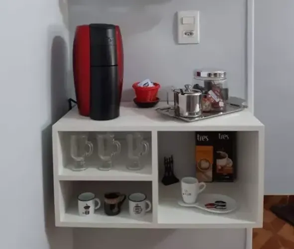 Nicho suporte para Cafeteira Branco suspenso