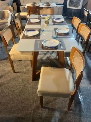 Mesa Maya 1,60x0,80 com 6 Cadeiras Alasca