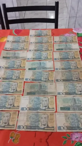 Coleção 25 cédulas de 100 cruzados conforme fotos das mesmas.