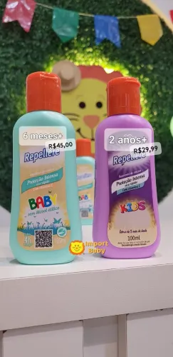 Repelente infantil em creme para as idades de +6 meses e +2 anos, modelos diversos