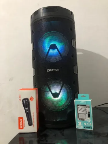 CAIXA DE SOM Grande 60CM - Bluetooth TWS, USB/TF, Rádio FM, ECHO, Grave e Bateria 1000W