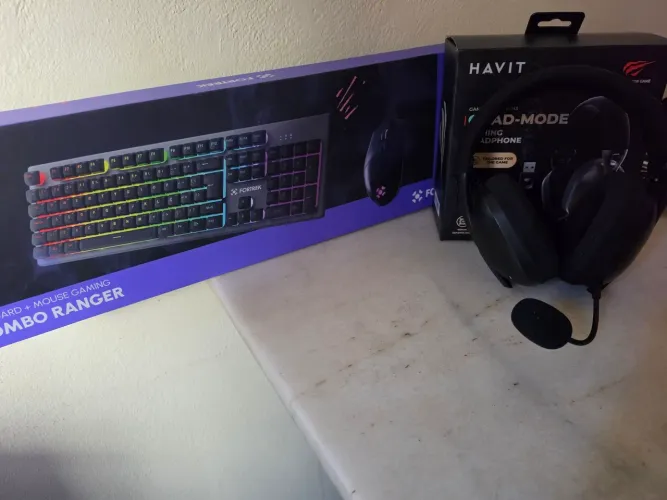 Kit Gamer teclado mouse e Headset Sem fio 