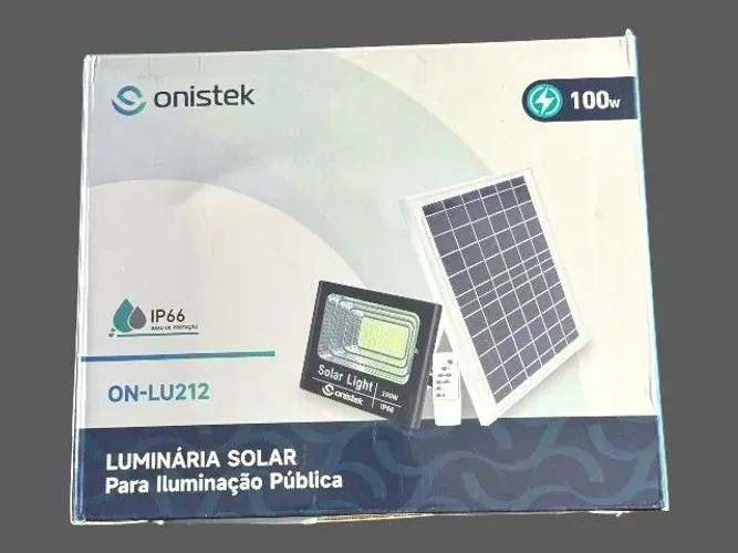 Luminária Solar LED Onistek ON-LU212 100W IP66 com Painel e Controle
