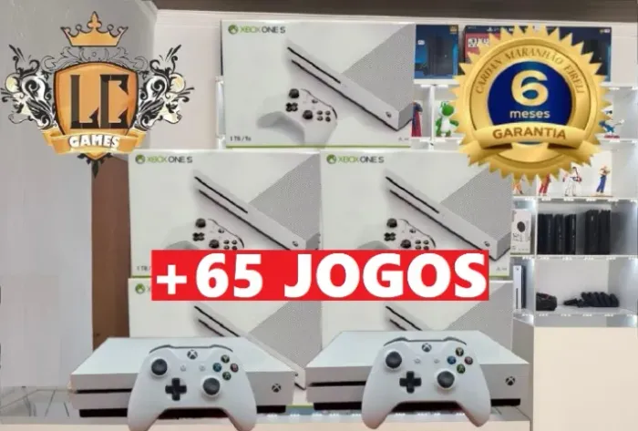 XBOX ONE S 5OOGB COM: 65 JOGOS + O6 MESES GARANTIA ( LOJA FISICA )