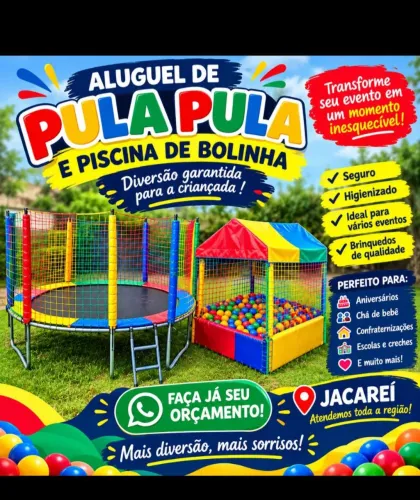 Alugo Pula Pula e piscina de bolinha