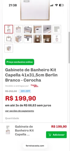 Gabinete para banheiro 