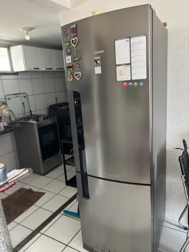 Geladeira Inox Usada Frost Free Duplex 399 Litros Consul com Freezer Embaixo   