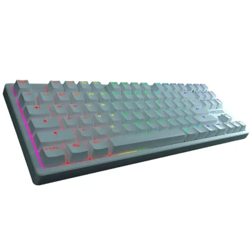 Teclado Mecânico Gamer Kross KE-KG130 Strafing Branco RGB Switch Blue Novo