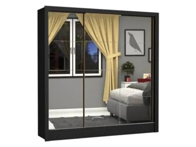 Guarda Roupa 3 Portas Dubai Premium Espelhado - Entrega Rápida