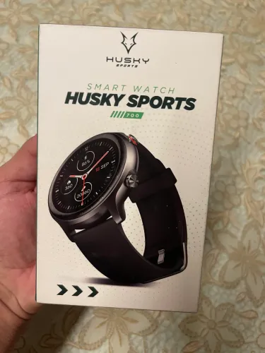 Smartwatch HUSKY SPORTS 700, preto pulseira extra azul marinho com GPS
