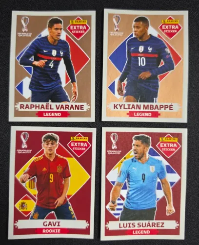 Kit 4 Figurinhas Legends Raras Copa do Mundo 2022 - Original Panini