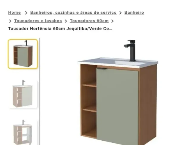 Gabinete com pia de banheiro