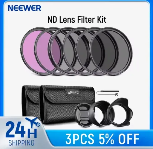 Kit filtros ND de 67mm para celular com 2 parasol