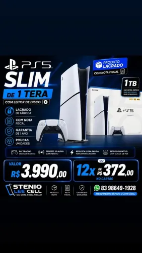 Ps5 slim com disco Lacrado 1t 