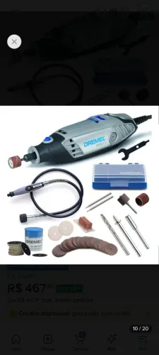 Micro retifica Dremel 3000 82 acessórios + eixo flexível