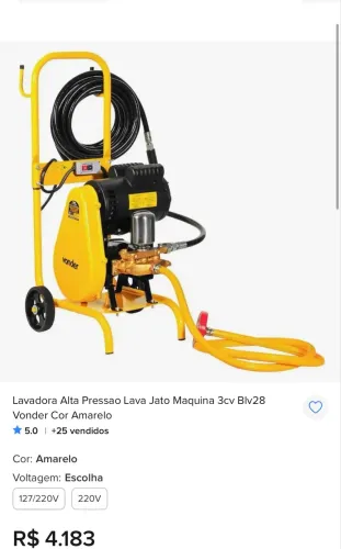 Lavadora alta pressão vonder 3cv