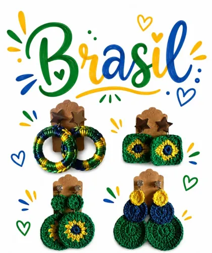 Brincos de crochê