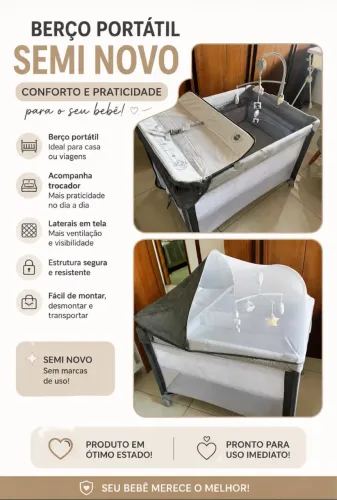 Berço portátil NOVO